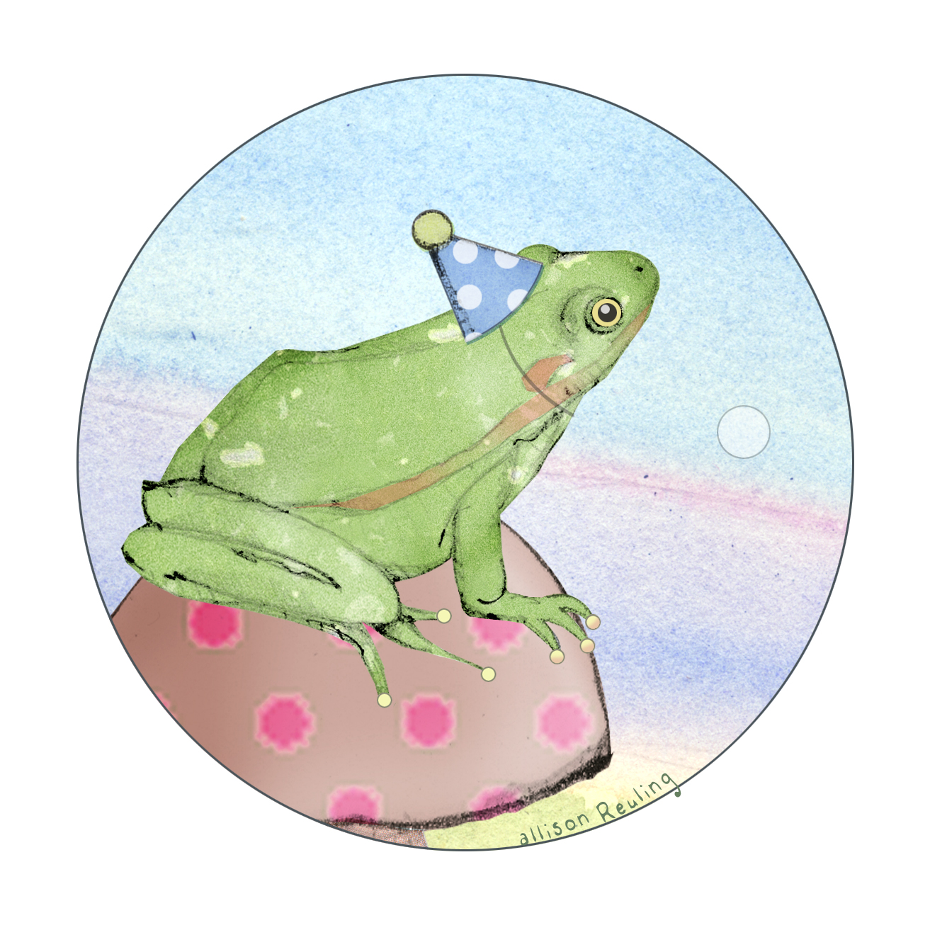 birthday frog in circle